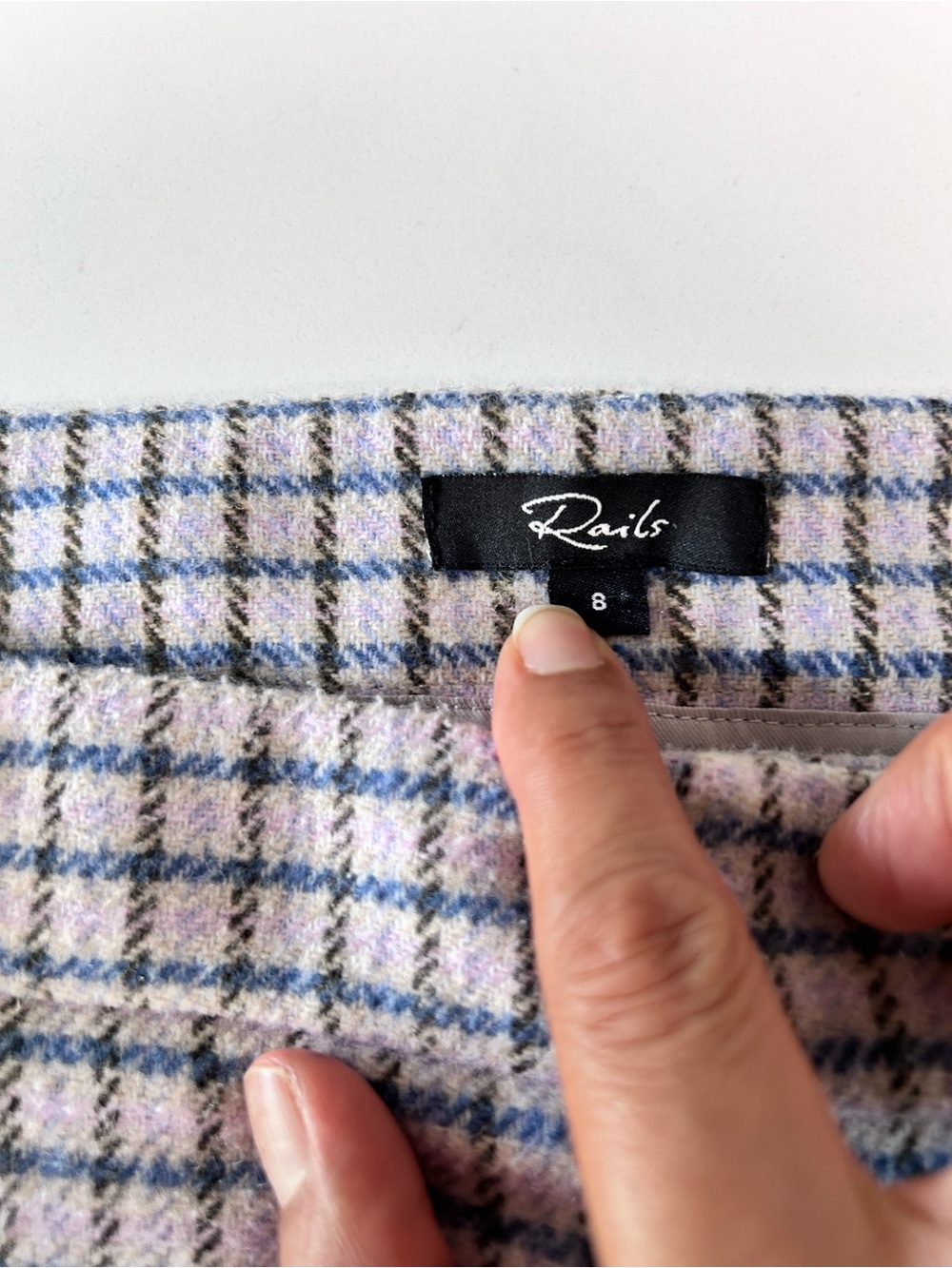 Rails Blue and Cream Checked Mini Skirt - Picture 6 of 16